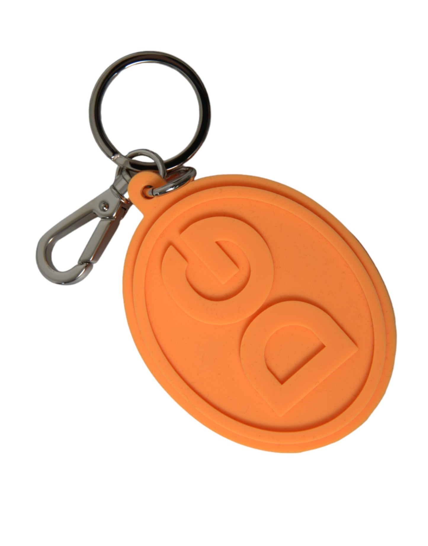 Dolce & Gabbana Elegant Orange Charm Keyring with Silver Detail Dolce & Gabbana