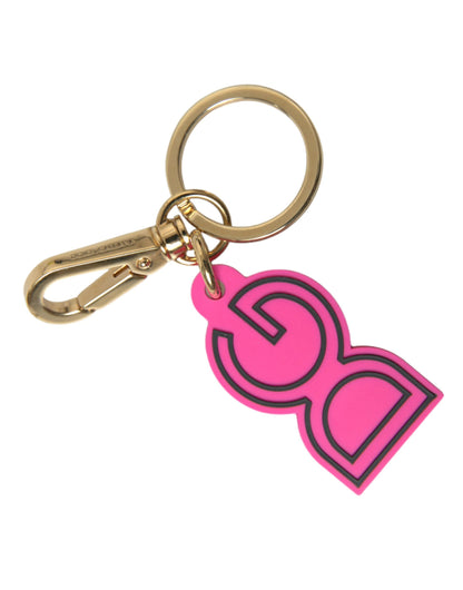 Dolce & Gabbana Chic Gold and Pink Logo Keychain Dolce & Gabbana