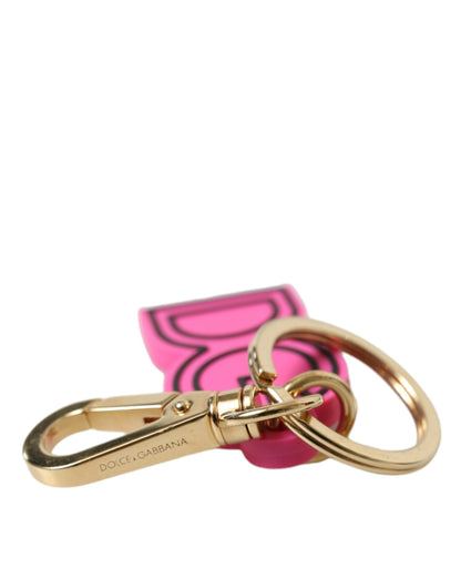 Dolce & Gabbana Chic Gold and Pink Logo Keychain Dolce & Gabbana