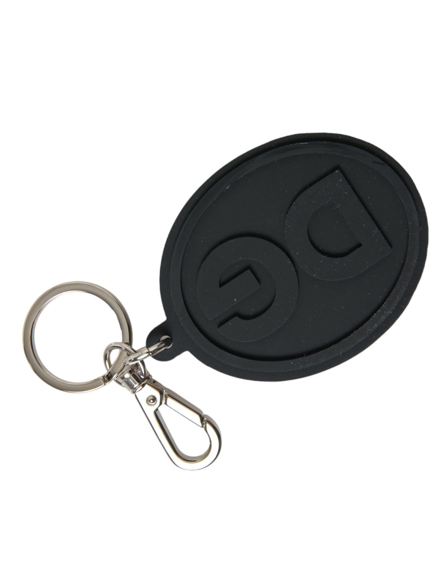 Dolce & Gabbana Chic Black and Silver Logo Keychain Dolce & Gabbana