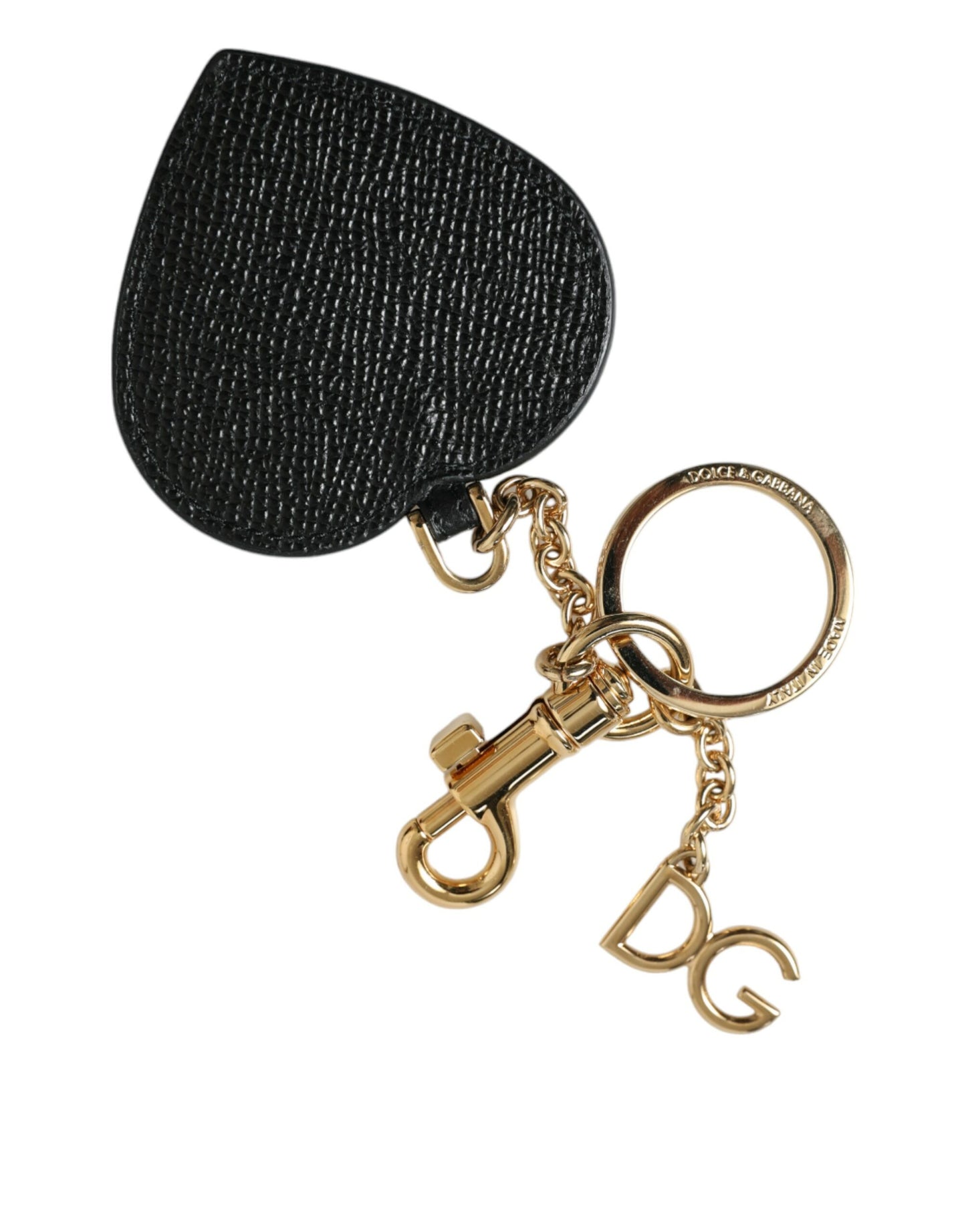 Dolce & Gabbana Stunning Gold and Pink Leather Keychain Dolce & Gabbana