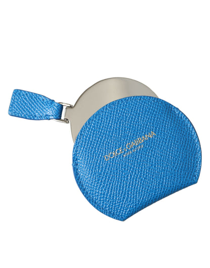 Dolce & Gabbana Elegant Blue Leather Mirror Holder Dolce & Gabbana