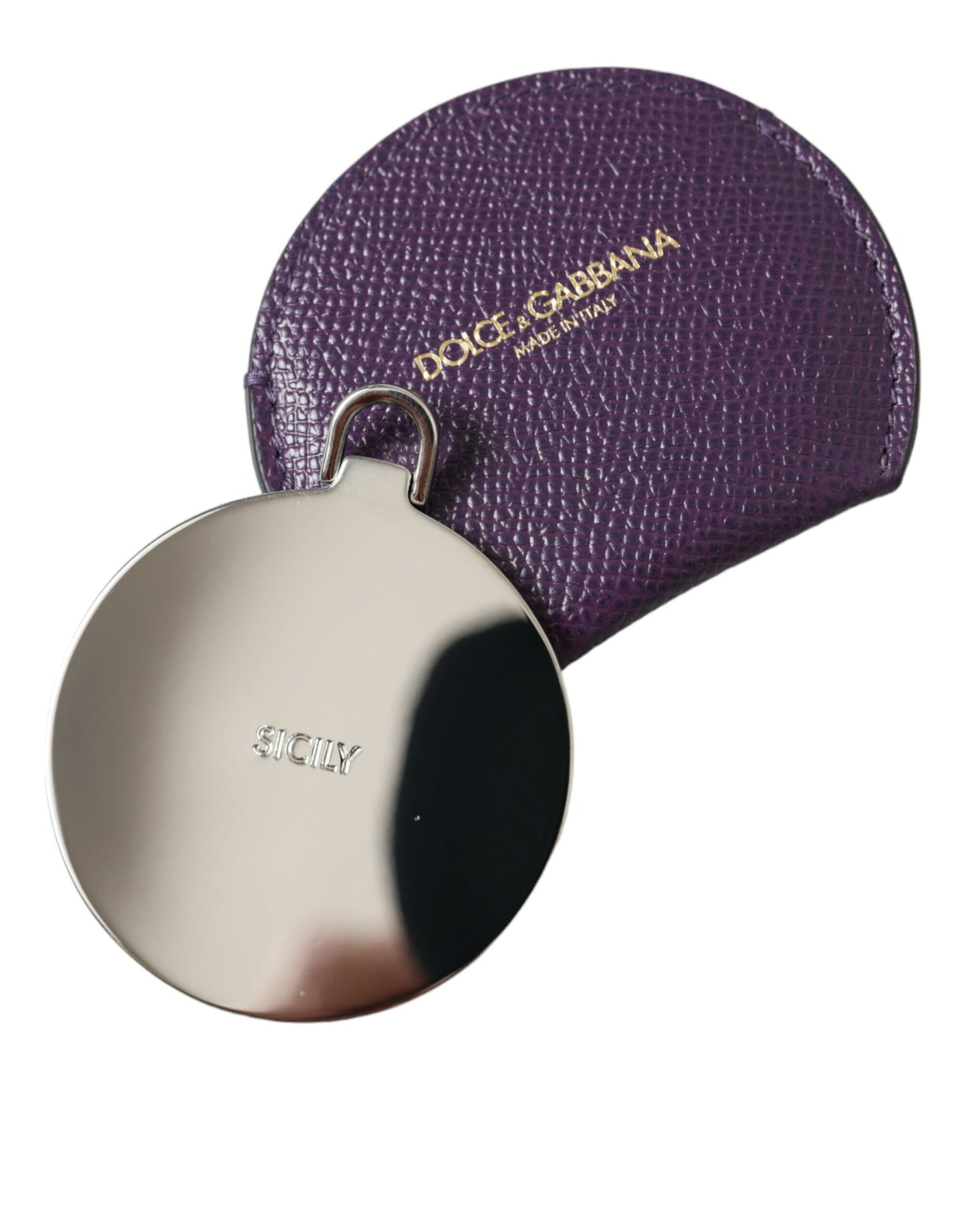 Dolce & Gabbana Elegant Purple Leather Mirror Holder Dolce & Gabbana