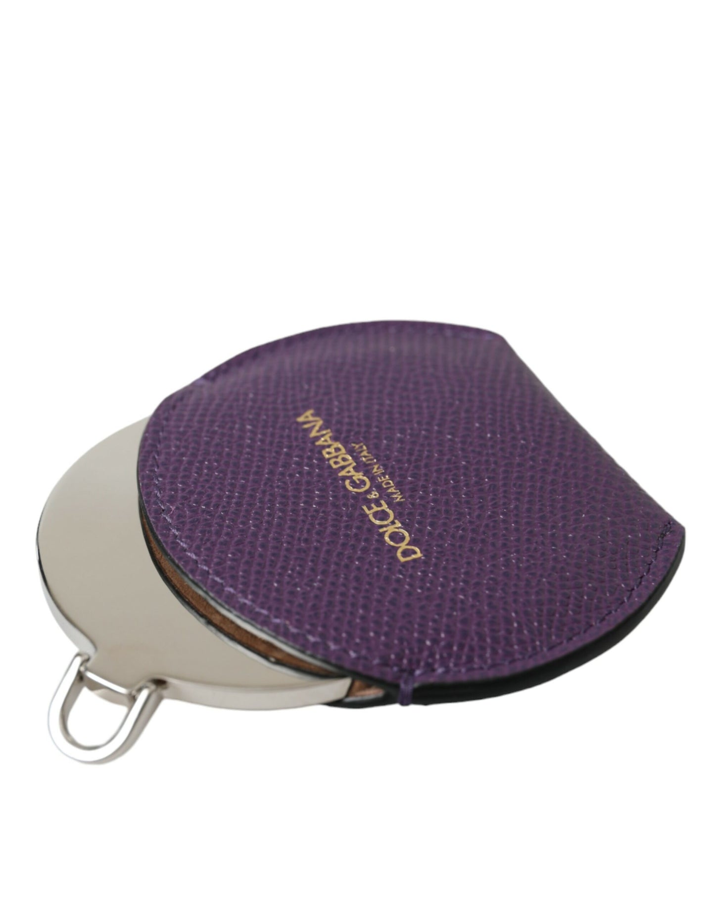 Dolce & Gabbana Elegant Purple Leather Mirror Holder Dolce & Gabbana