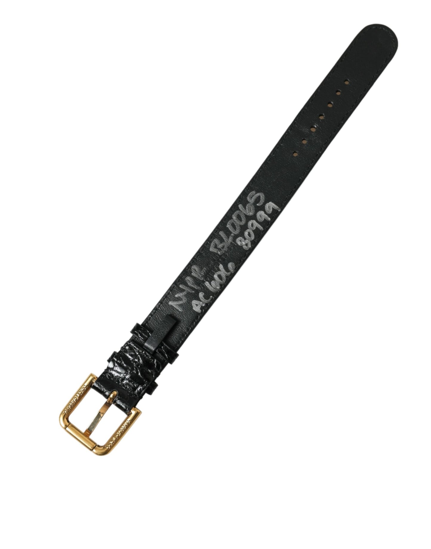 Dolce & Gabbana Elegant Gold Black Leather Bracelet Dolce & Gabbana