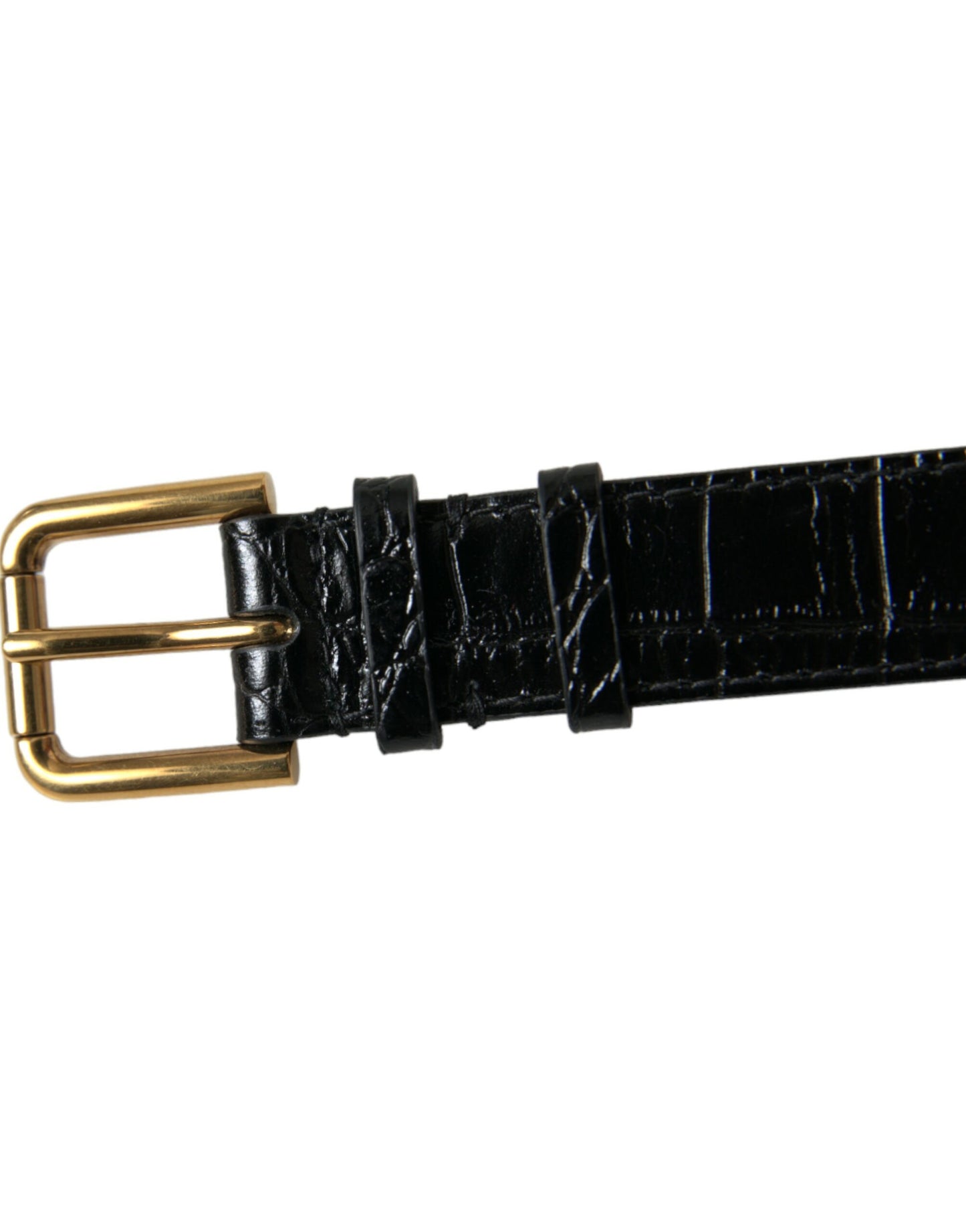 Dolce & Gabbana Elegant Gold Black Leather Bracelet Dolce & Gabbana