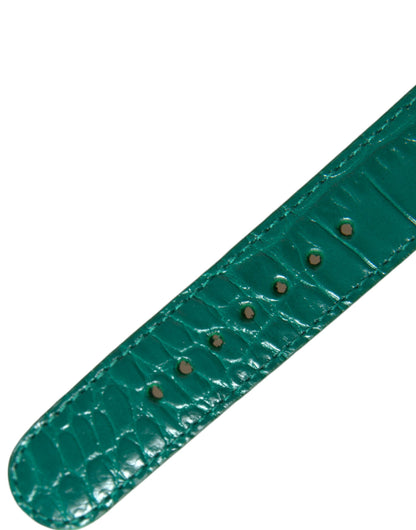 Dolce & Gabbana Elegant Green Leather Neck Band Dolce & Gabbana