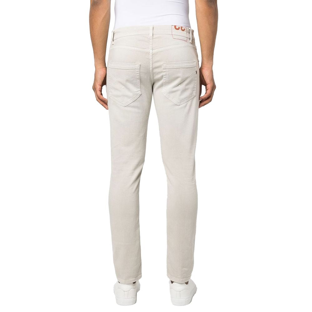 Dondup Cream-Colored Cotton Blend Trousers Dondup