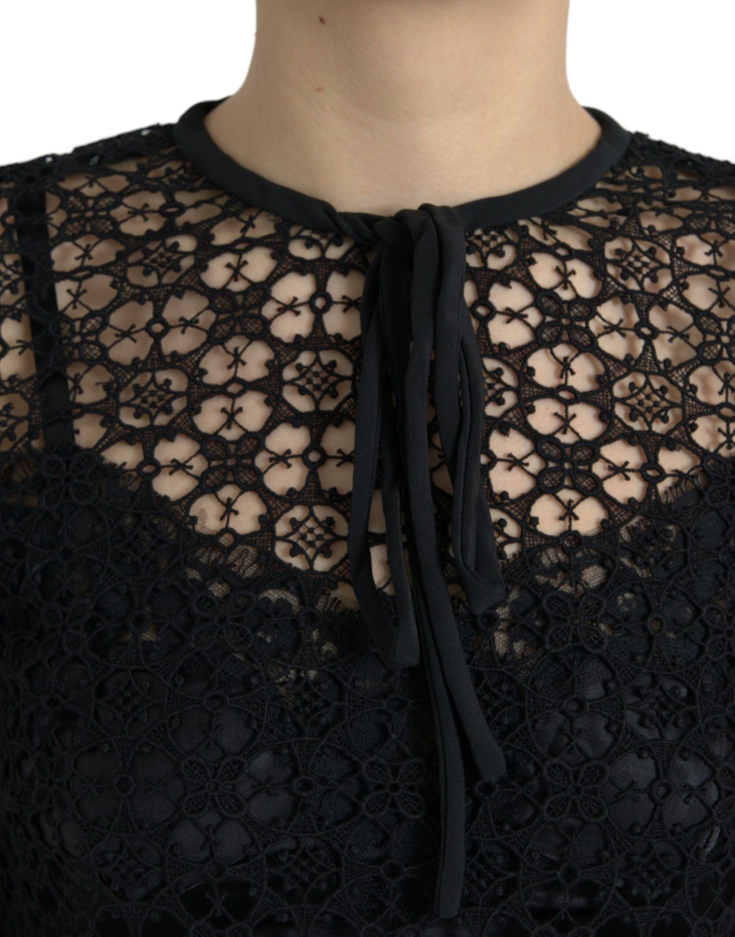 Dolce & Gabbana Elegant Floral Lace Blouse Top Dolce & Gabbana