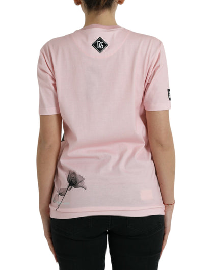 Dolce & Gabbana Chic Pink Floral Cotton Tee Dolce & Gabbana