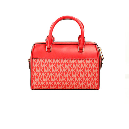 Michael Kors Travel XS Bright Red Signature PVC Duffle Crossbody Bag Purse Michael Kors