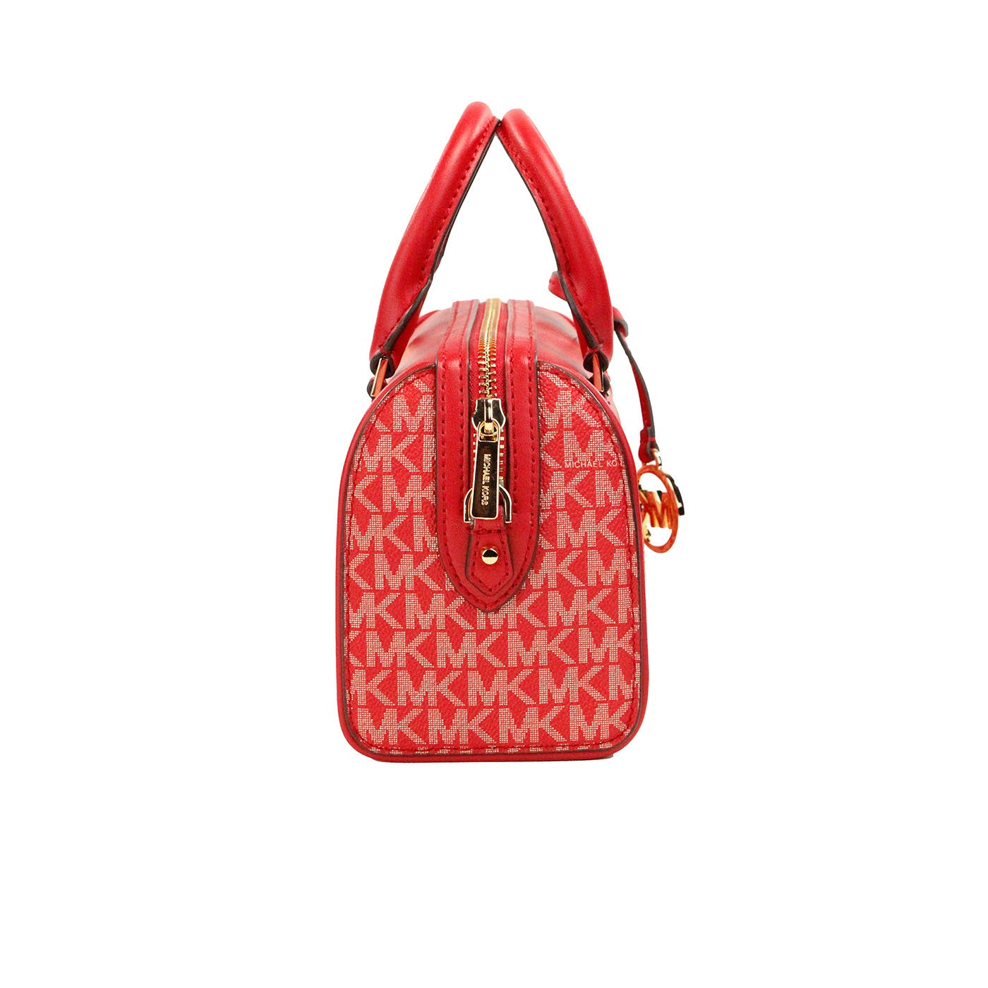 Michael Kors Travel XS Bright Red Signature PVC Duffle Crossbody Bag Purse Michael Kors