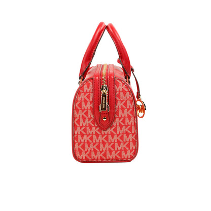 Michael Kors Travel XS Bright Red Signature PVC Duffle Crossbody Bag Purse Michael Kors