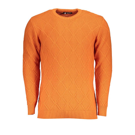 U.S. Grand Polo Orange Diamond Pattern Crew Neck Sweater U.S. Grand Polo