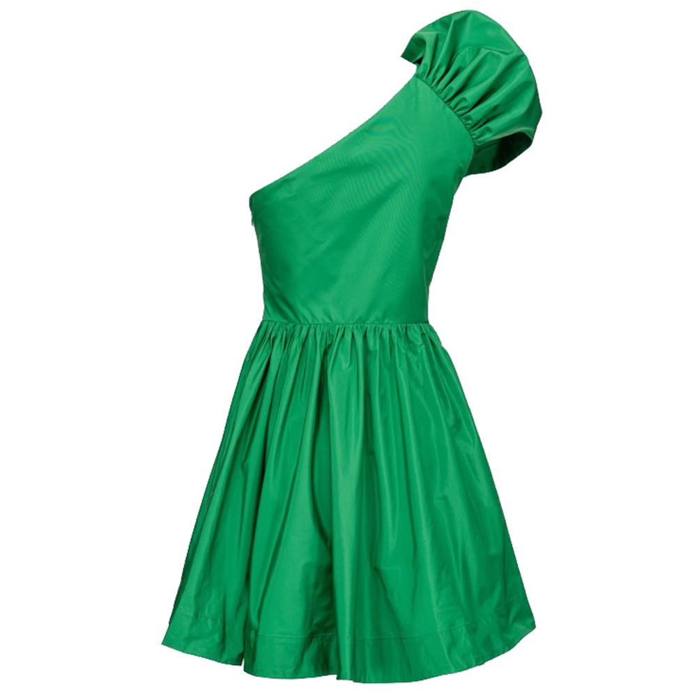 PINKO Chic Green Draped Bustier Flared Dress PINKO