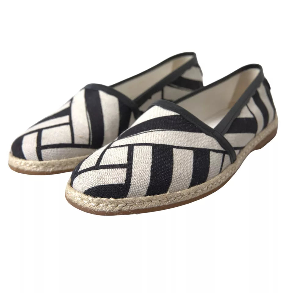 Dolce & Gabbana Elegant Striped Leather Espadrilles Dolce & Gabbana