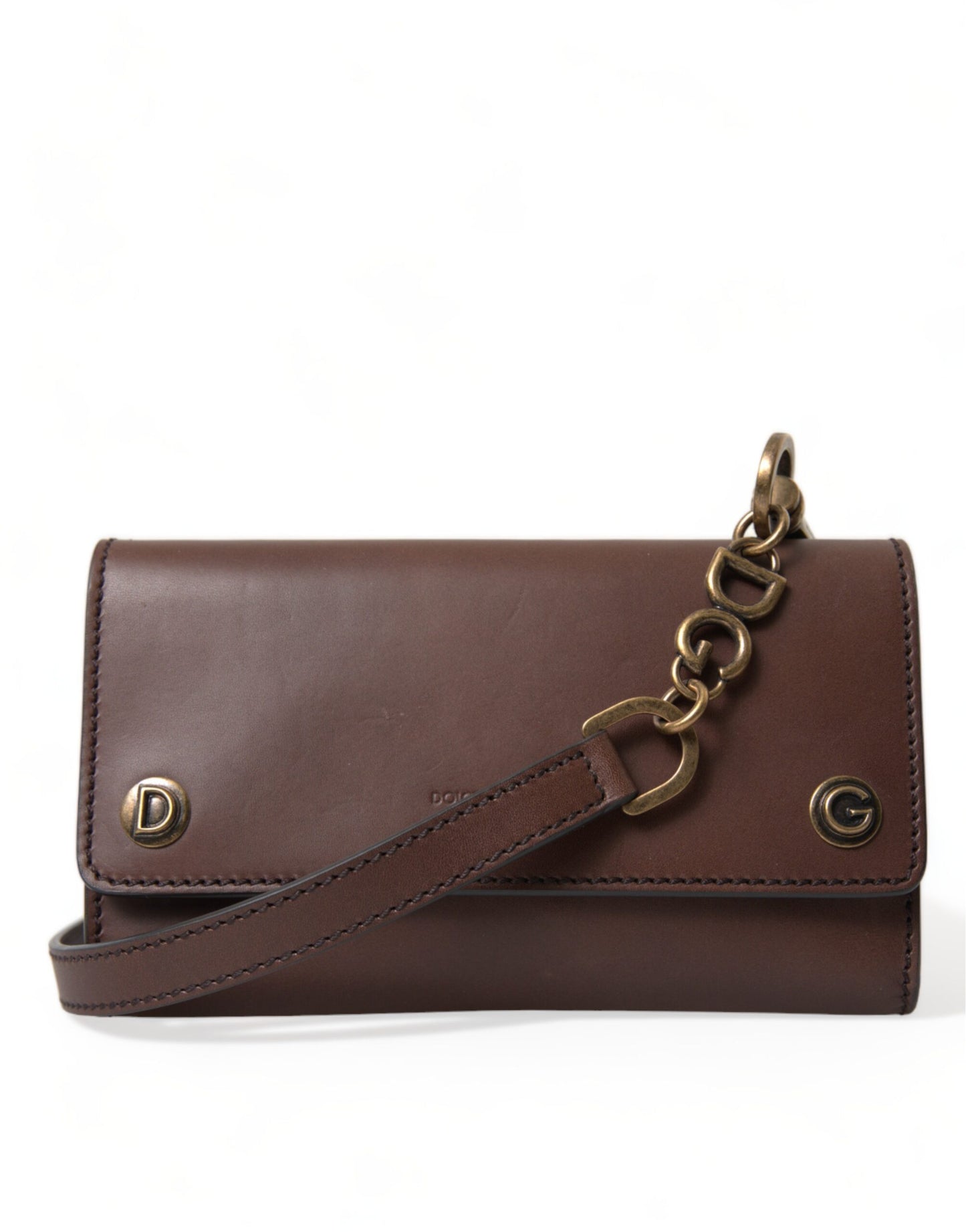 Dolce & Gabbana Elegant Leather Shoulder Bag in Rich Brown Dolce & Gabbana