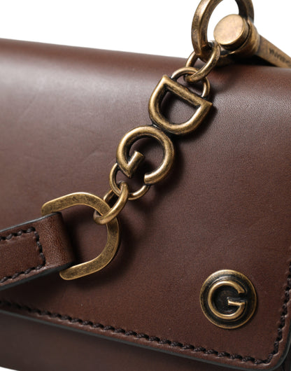 Dolce & Gabbana Elegant Leather Shoulder Bag in Rich Brown Dolce & Gabbana