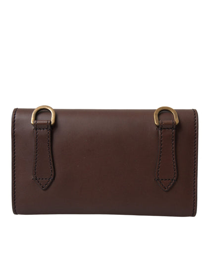 Dolce & Gabbana Elegant Leather Shoulder Bag in Rich Brown Dolce & Gabbana