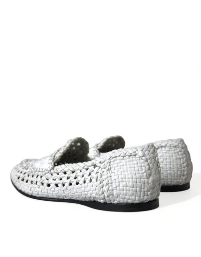 Dolce & Gabbana Elegant White Loafer Slip-Ons Dolce & Gabbana