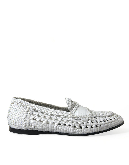 Dolce & Gabbana Elegant White Loafer Slip-Ons Dolce & Gabbana