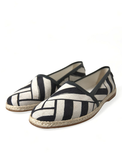 Dolce & Gabbana Chic Striped Luxury Leather Espadrilles Dolce & Gabbana