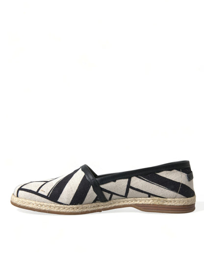 Dolce & Gabbana Chic Striped Luxury Leather Espadrilles Dolce & Gabbana