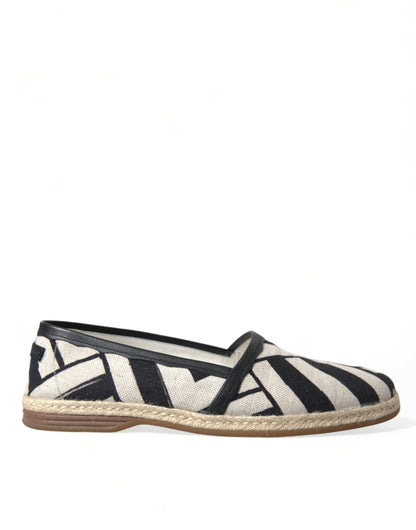 Dolce & Gabbana Chic Striped Luxury Leather Espadrilles Dolce & Gabbana