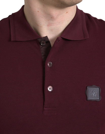 Dolce & Gabbana Elegant Maroon Cotton Blend Polo Tee Dolce & Gabbana