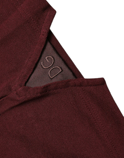 Dolce & Gabbana Elegant Maroon Cotton Blend Polo Tee Dolce & Gabbana