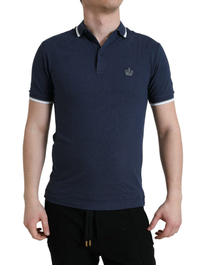 Dolce & Gabbana Elegant Crown Embroidered Polo T-Shirt Dolce & Gabbana