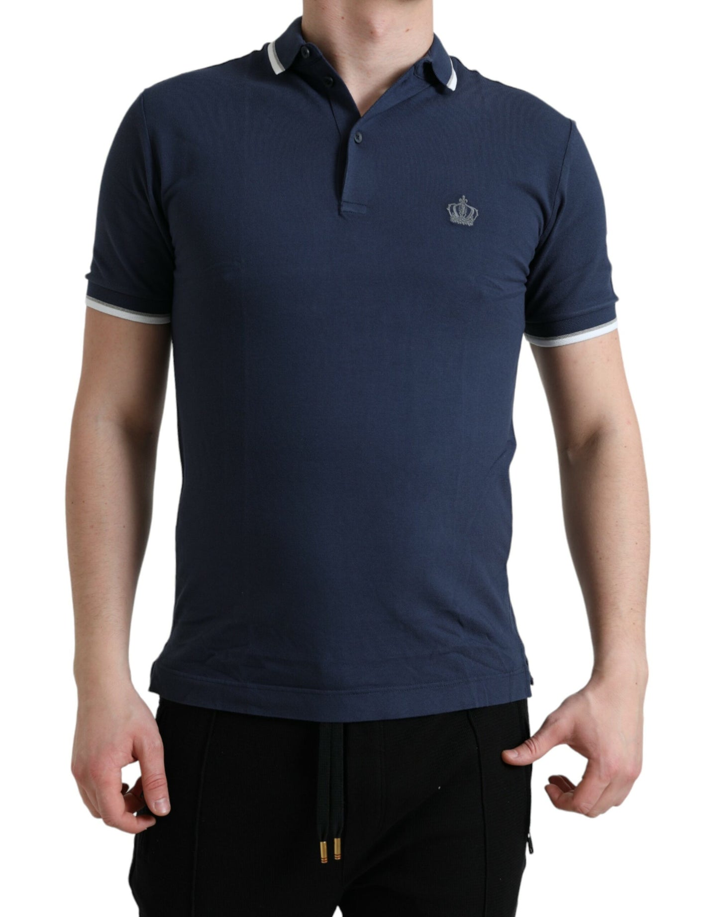 Dolce & Gabbana Elegant Crown Embroidered Polo T-Shirt Dolce & Gabbana