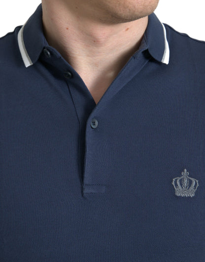 Dolce & Gabbana Elegant Crown Embroidered Polo T-Shirt Dolce & Gabbana