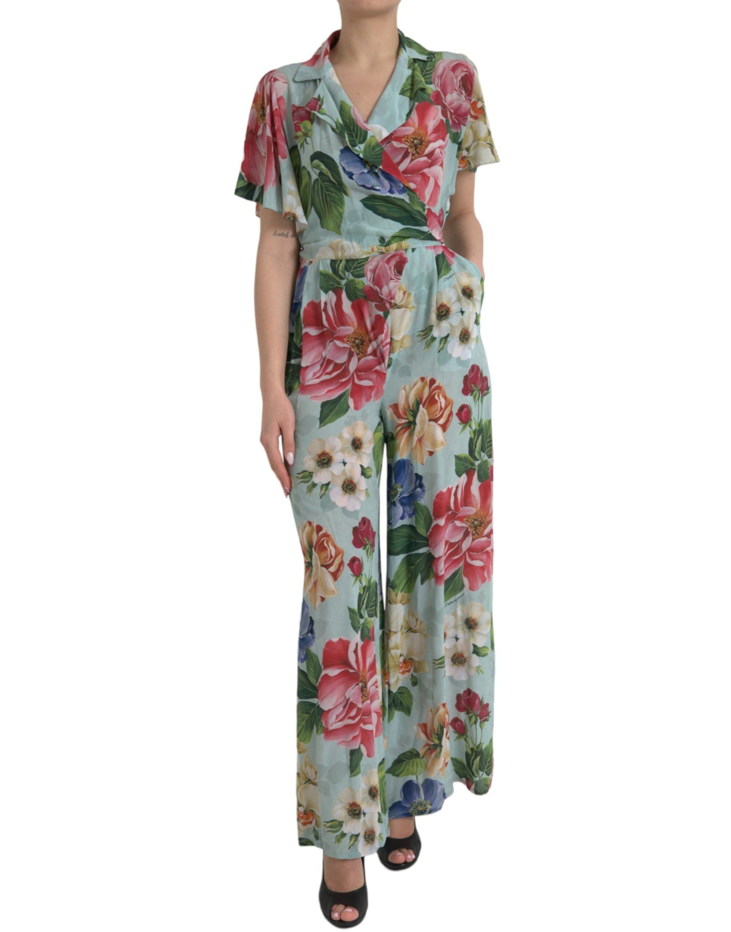 Dolce & Gabbana Elegant Floral Silk Crepe Jumpsuit Dolce & Gabbana