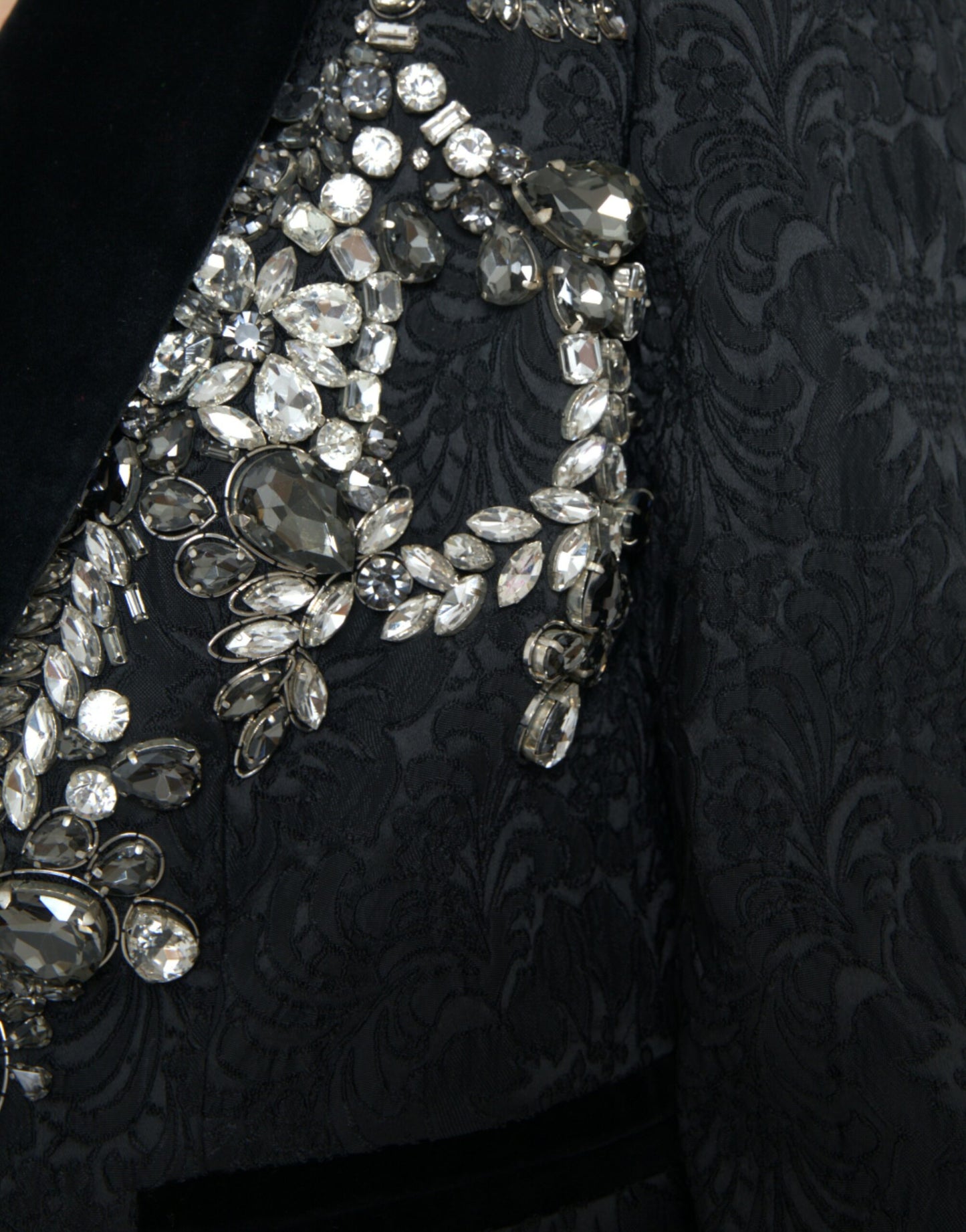 Dolce & Gabbana Elegant Embellished Black Overcoat Jacket Dolce & Gabbana