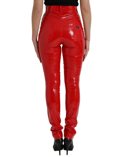 Dolce & Gabbana Chic Red High Waist Skinny Pants Dolce & Gabbana