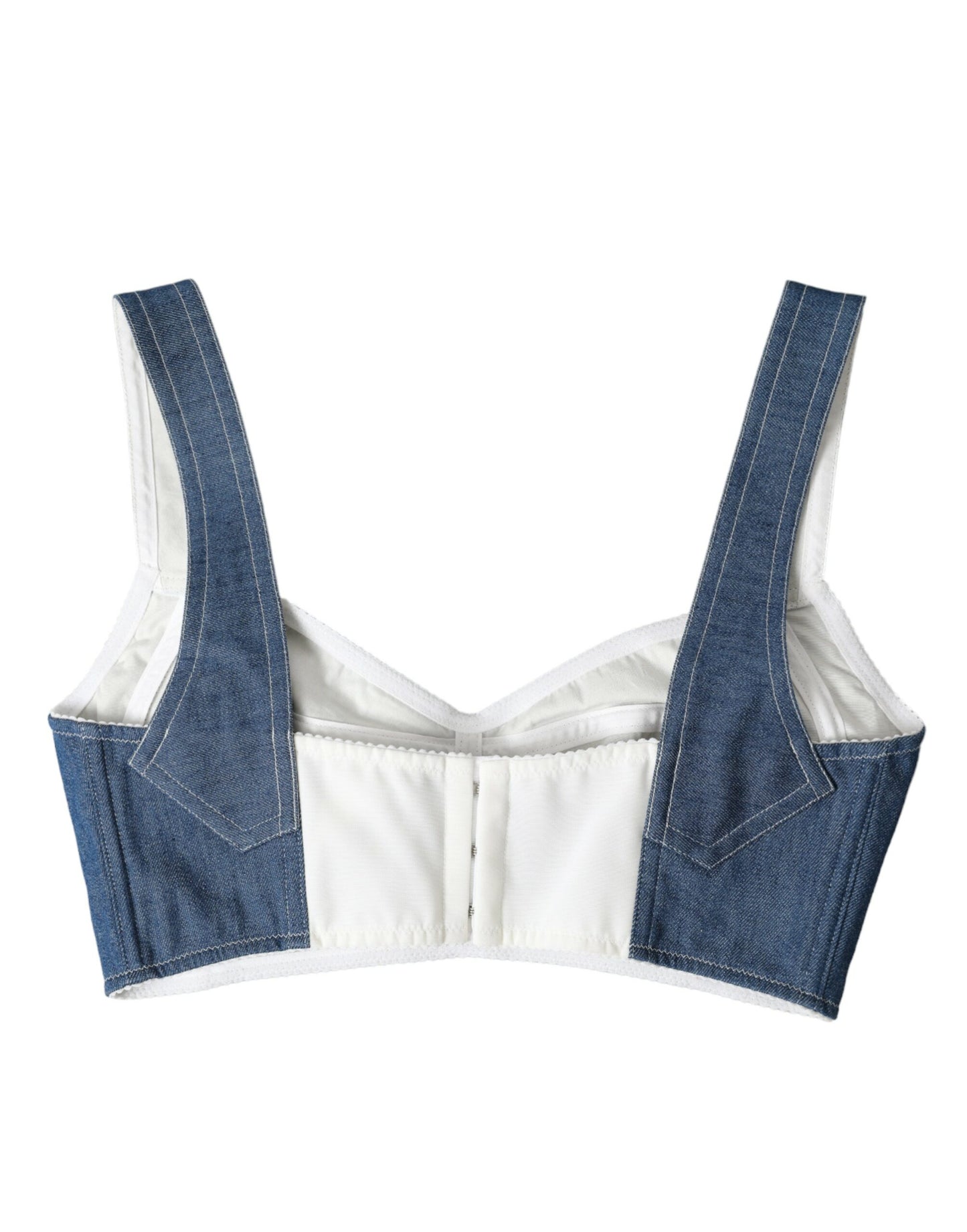 Dolce & Gabbana Elegant Blue Bustier Crop Top Dolce & Gabbana