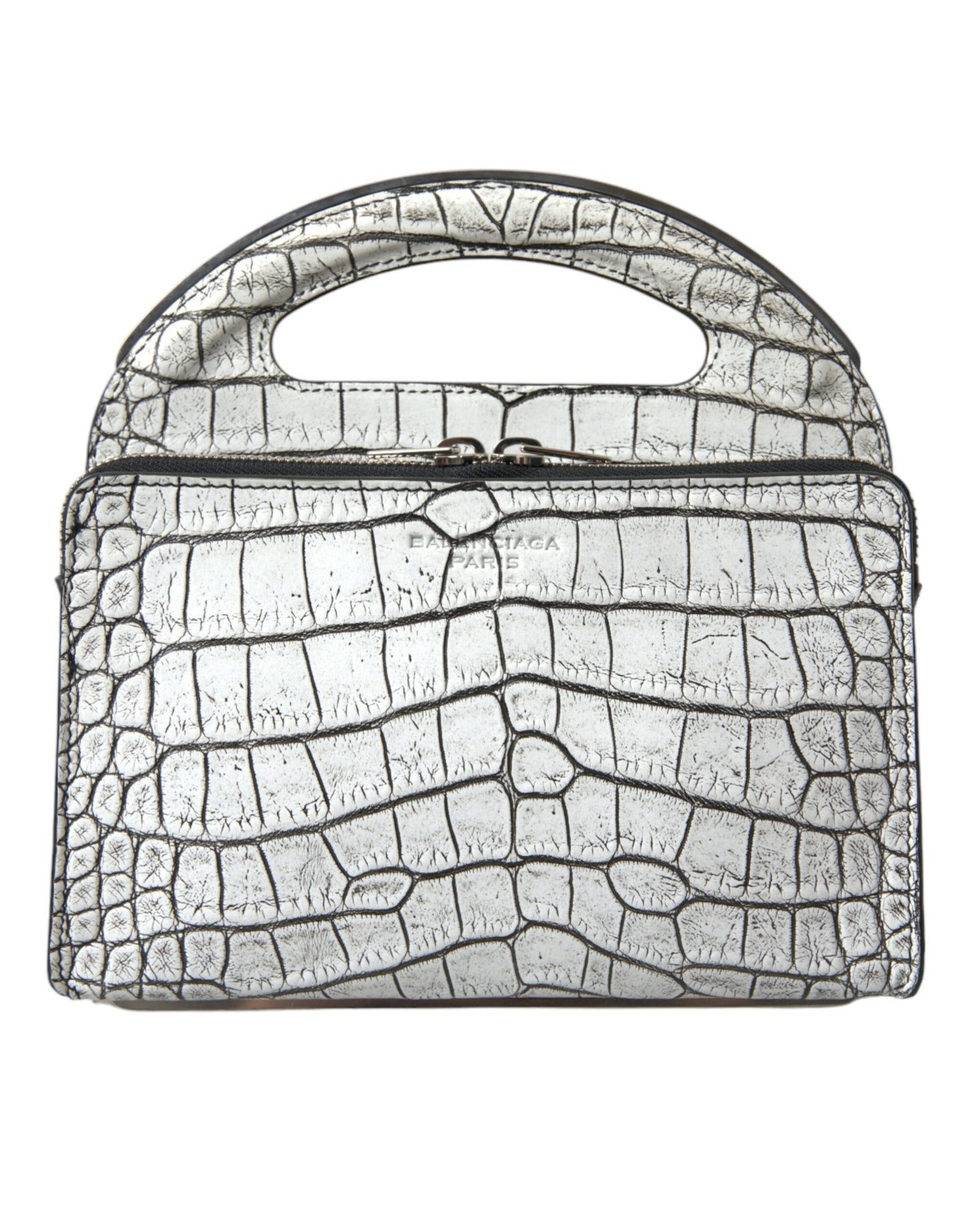 Balenciaga Metallic Silver Alligator Leather Mini Bag Balenciaga