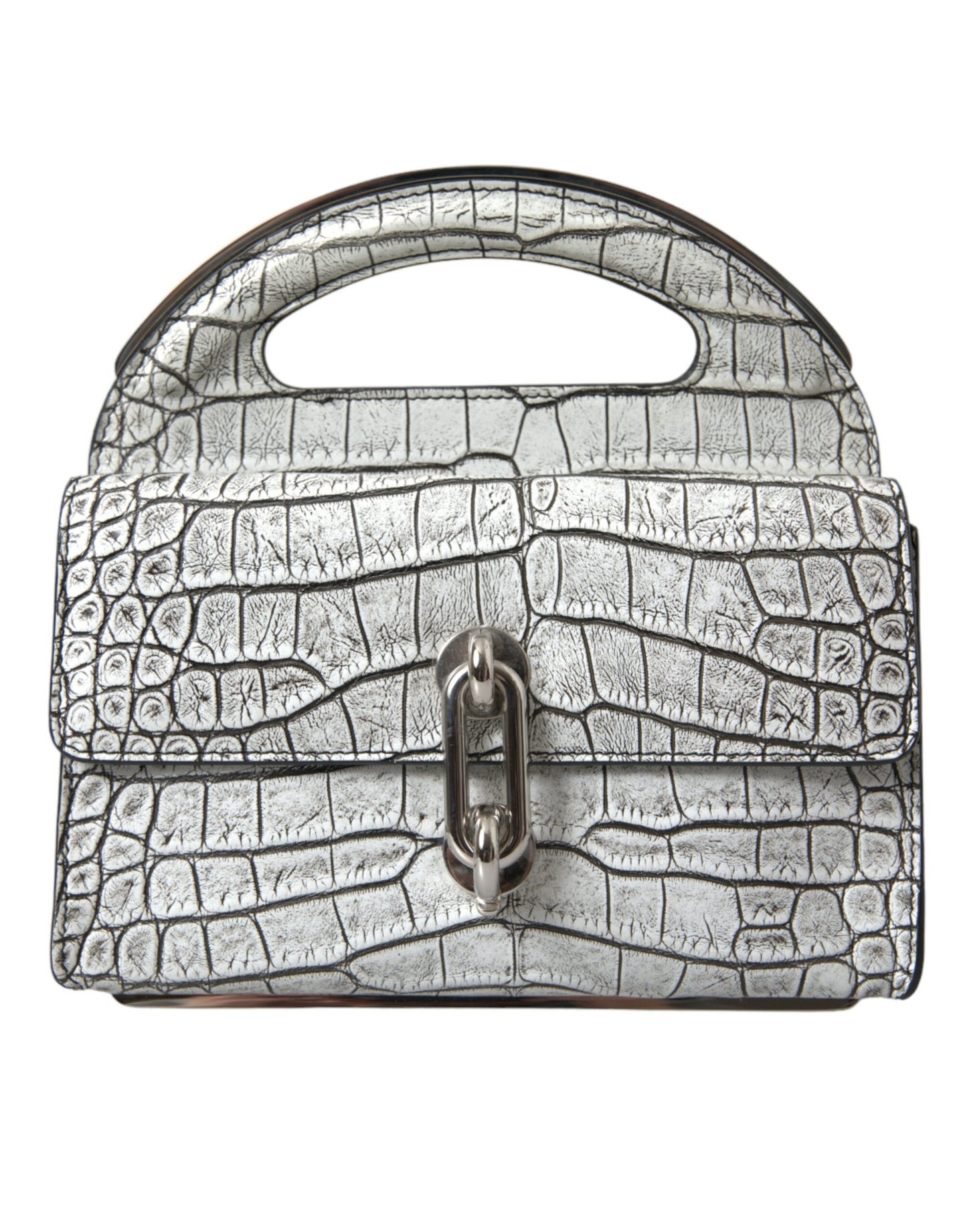 Balenciaga Metallic Silver Alligator Leather Mini Bag Balenciaga