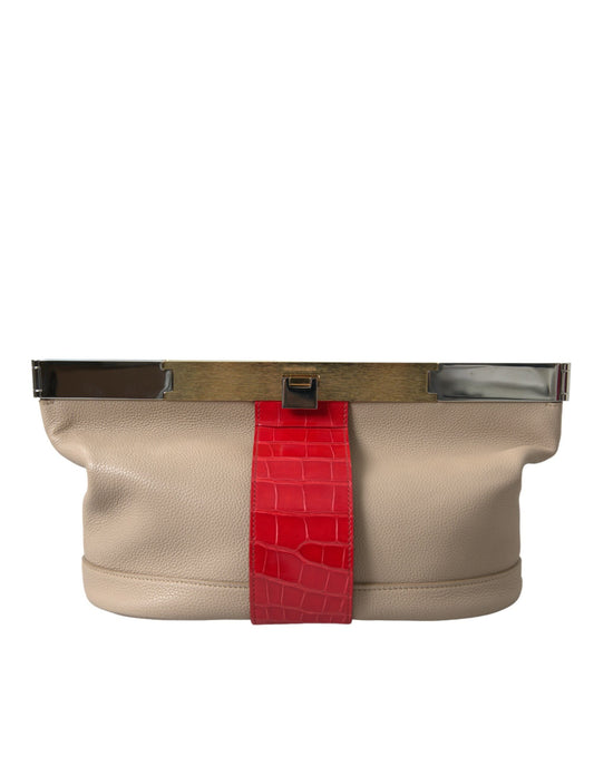 Balenciaga Two Tone Exotic Leather Clutch Balenciaga