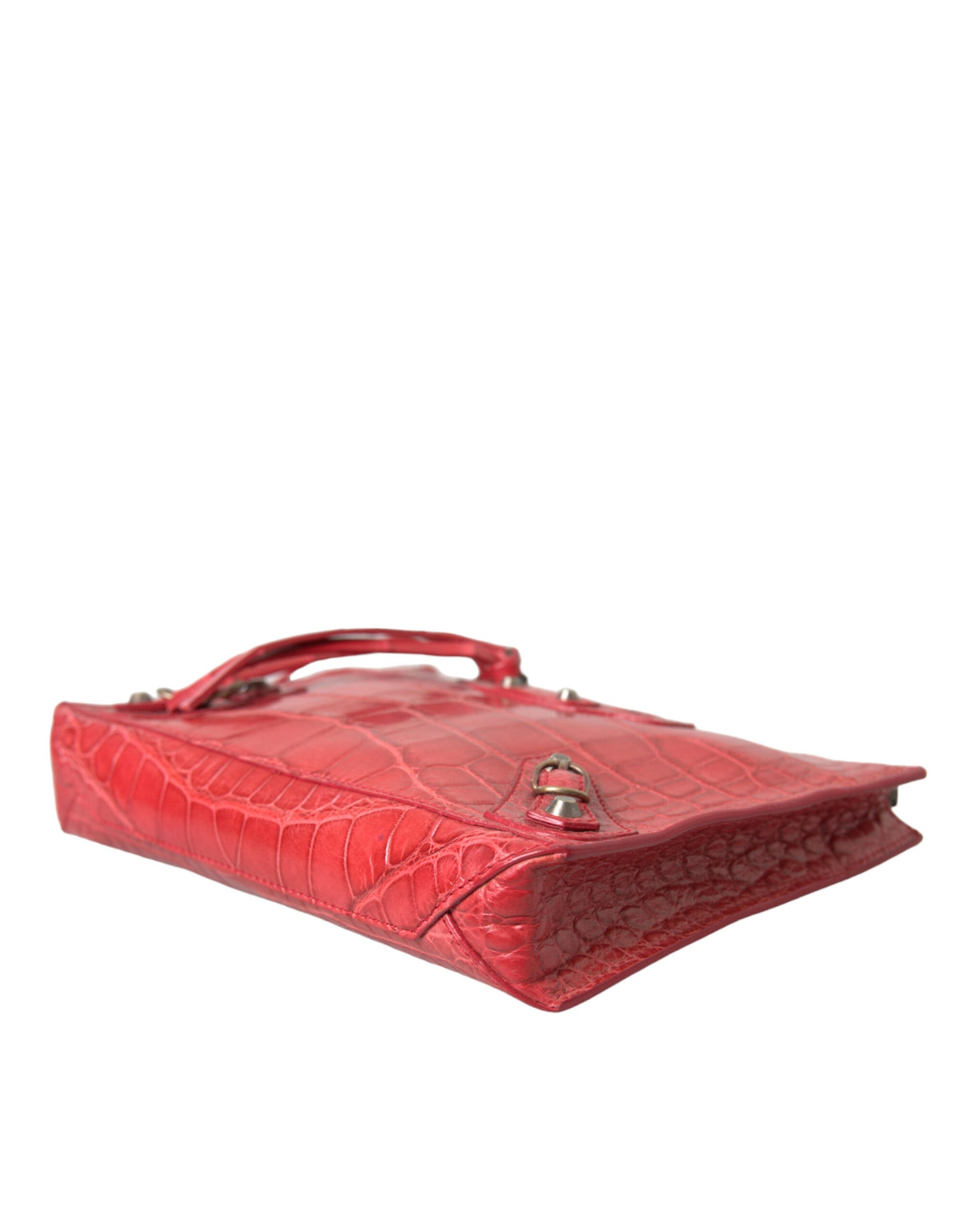 Balenciaga Exotic Red Alligator Leather Clutch Balenciaga