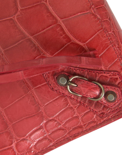 Balenciaga Exotic Red Alligator Leather Clutch Balenciaga