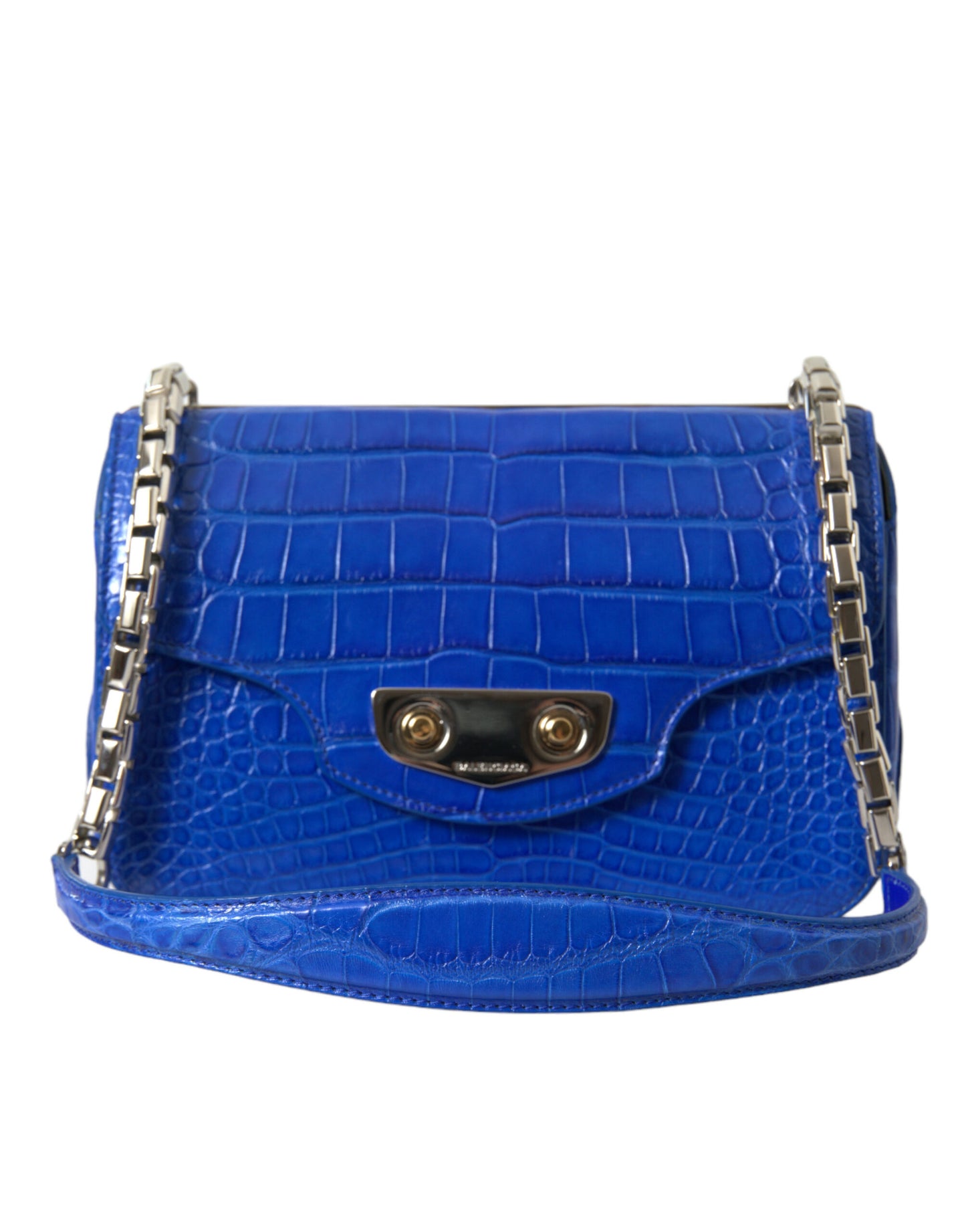 Balenciaga Alligator Skin Mini Shoulder Bag - Elegant Blue Balenciaga