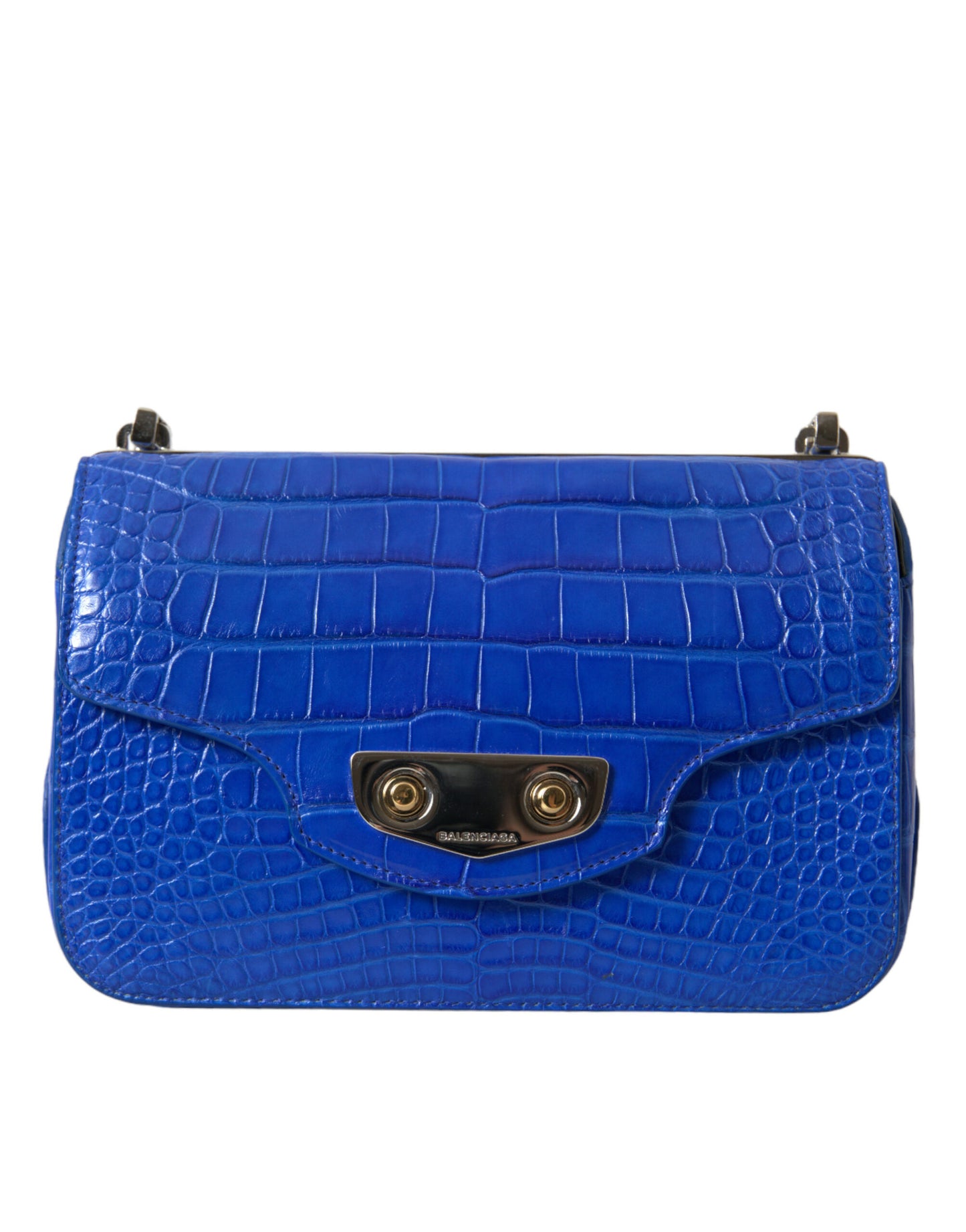 Balenciaga Alligator Skin Mini Shoulder Bag - Elegant Blue Balenciaga