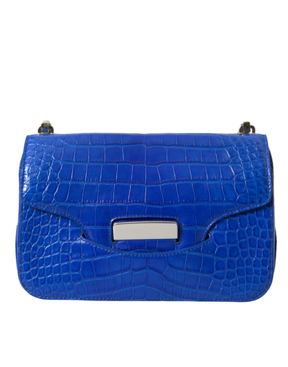 Balenciaga Alligator Skin Mini Shoulder Bag - Elegant Blue Balenciaga