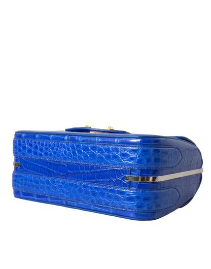 Balenciaga Alligator Skin Mini Shoulder Bag - Elegant Blue Balenciaga