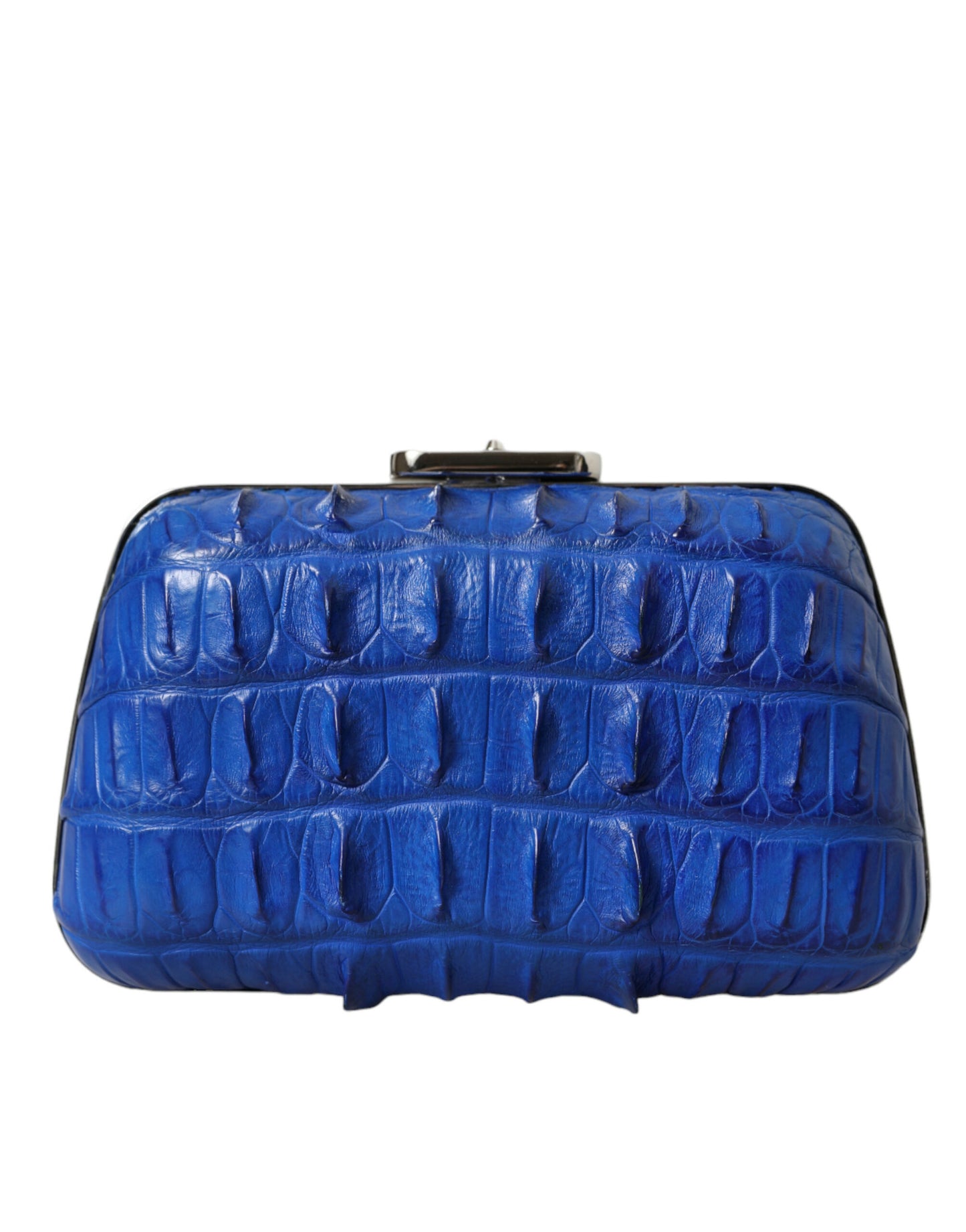 Balenciaga Electric Blue Crocodile Skin Clutch Balenciaga