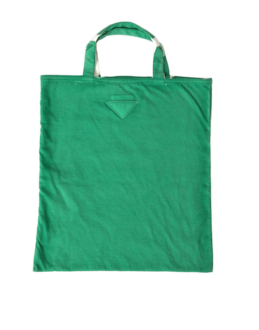 Prada Elegant Green Fabric Tote Bag Prada