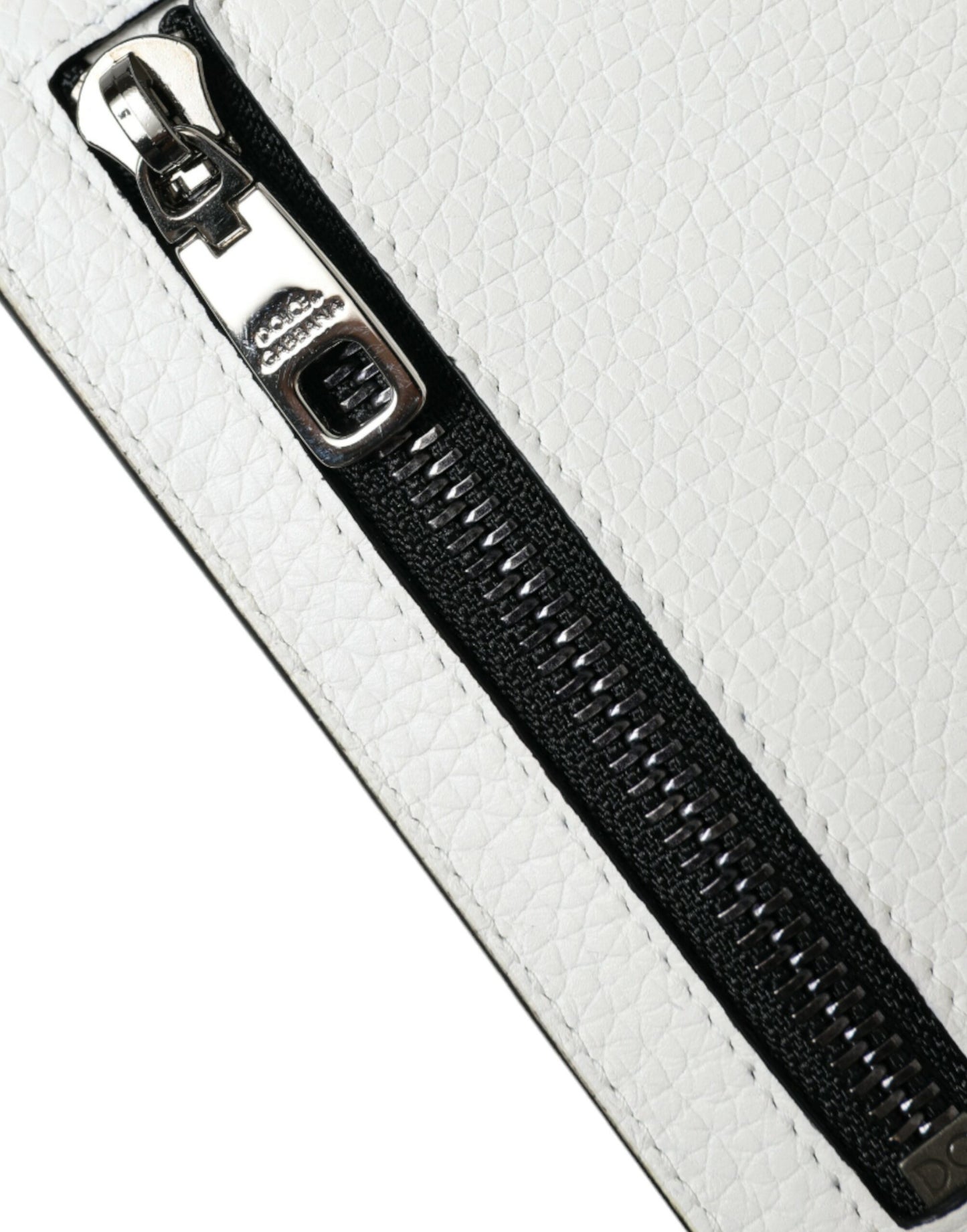 Dolce & Gabbana White Calf Leather Lanyard Logo Card Holder Wallet Dolce & Gabbana