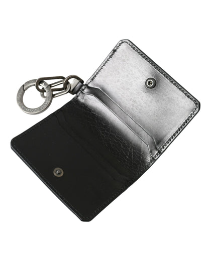 Dolce & Gabbana Black Leather Bifold Logo Card Holder Keyring Wallet Dolce & Gabbana